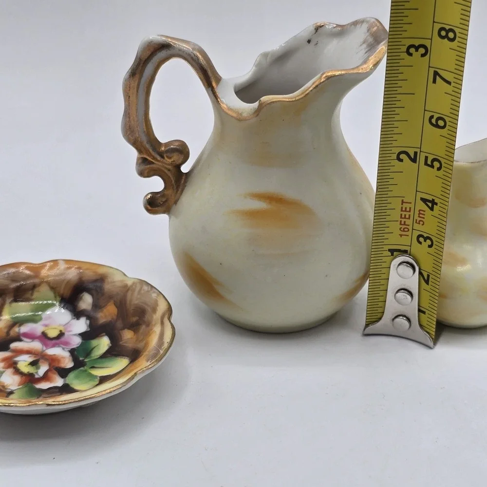 Vintage ENESCO E2351 Japan‎ Mini FRUIT Water Pitcher w/ Basin Bowl Lot Set